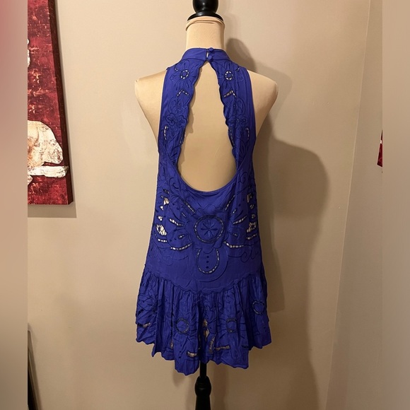 Free People Hot Child Mini Dress Eyelet Dropwaist Babydoll Open-back, size XS - Picture 5 of 8